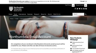 Northumbria Email Account - Northumbria University
