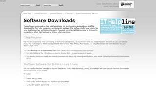 Software Download Area - Northumbria University