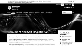 Enrolment and Self-Registration - Northumbria University