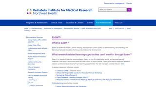 iLearn | The Feinstein Institute for Medical Research