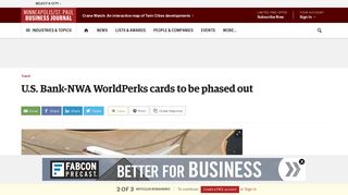 U.S. Bank-NWA WorldPerks cards to be phased out - Minneapolis / St ...