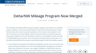 Delta/NW Mileage Program Now Merged - Christopherson Business ...