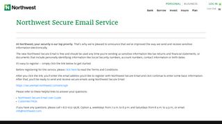 Northwest Secure Email Service | Northwest Bank