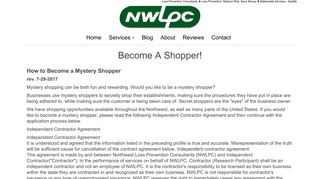 Shopper Signup - Northwest Loss Prevention Consultants