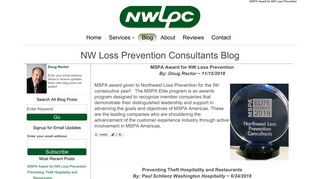MSPA Award for NW Loss Prevention