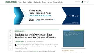 Exelon goes with Northwest Plan Services as new 401(k) record keeper
