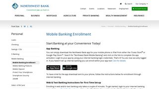 Mobile Banking Enrollment - Northwest Bank