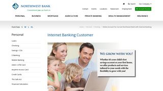Online Account for Current Northwest Bank with Internet Banking ...