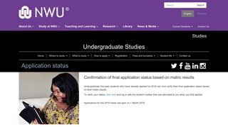 Application status | Studies | NWU | North-West University