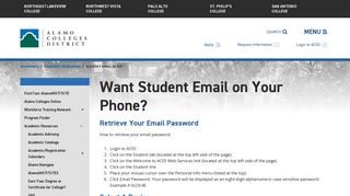 Student Email Setup for iPhone, Android, Windows | Alamo Colleges