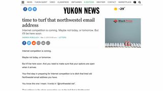 time to turf that northwestel email address – Yukon News