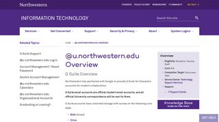 @u.northwestern.edu Overview: Information Technology ...