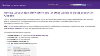 Setting up your @u.northwestern.edu (or other Google G Suite ...