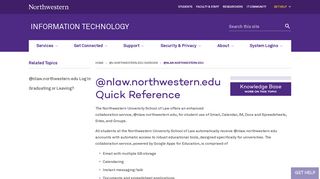 @nlaw.northwestern.edu Quick Reference: Information Technology ...