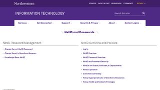 NetID and Passwords: Information Technology - Northwestern University
