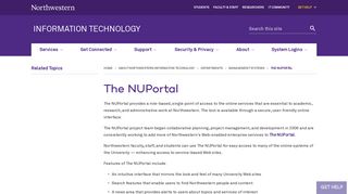 The NUPortal: Information Technology - Northwestern University