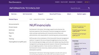 NUFinancials : Information Technology - Northwestern University