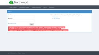 Northwood Provider Portal - Log in