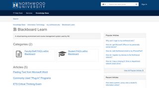 Knowledge Base - Blackboard Learn - TeamDynamix