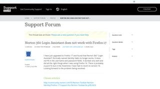 Norton 360 Login Assistant does not work with Firefox 17 | Firefox ...