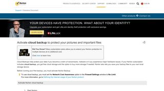 Activate cloud backup to protect your pictures and ... - Norton Support