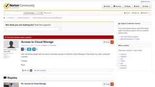 Access to Cloud Storage | Norton Community