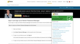 Sign in and sign out of Norton Password Manager - Norton Support