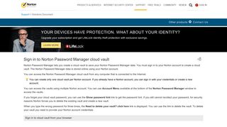 Sign in to Norton Password Manager cloud vault - Norton Support