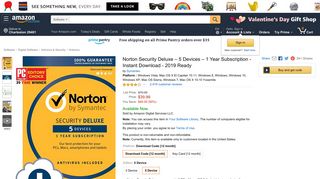 Amazon.com: Norton Security Deluxe – 5 Devices – 1 Year ...
