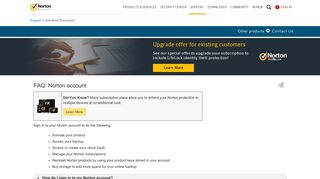 FAQ: Norton account - Norton Support