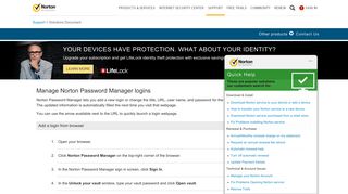 Manage Norton Password Manager logins - Norton Support