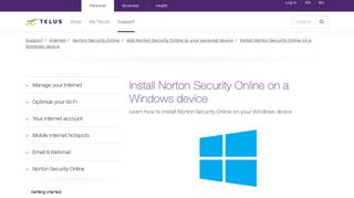 Install Norton Security Online on a Windows device | Support | TELUS ...