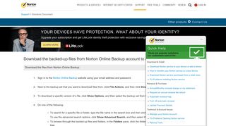Download the backed-up files from Norton Online Backup account to ...