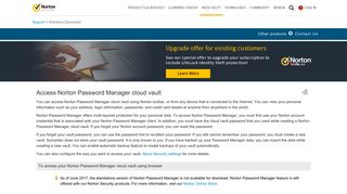 Access Norton Password Manager cloud vault - Norton Support