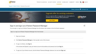 Sign in and sign out of Password Manager - Norton Support