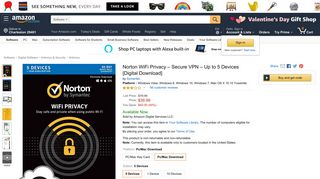 Amazon.com: Norton WiFi Privacy – Secure VPN – Up to 5 Devices ...