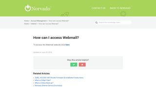 How can I access Webmail? – Norvado Technology Solutions Support