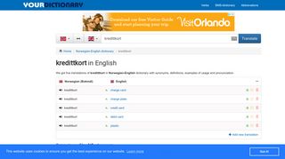 kredittkort in English | Norwegian-English translation | YourDictionary