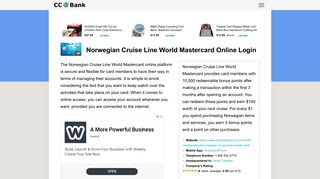 Norwegian Cruise Line World Mastercard Online Login - CC Bank