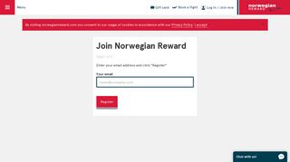 Sign up to Norwegian Reward | Norwegian Reward