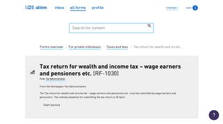 Altinn - Tax return for wealth and income tax – wage earners and ...