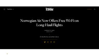 Norwegian Air Now Offers Free Wi-Fi on Long-Haul Flights - Condé ...