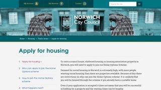 Apply for housing | Apply for housing | Norwich City Council