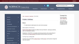 Public Utilities | Norwich, CT - Official Website