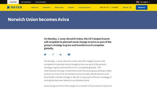 Norwich Union becomes Aviva - Aviva plc