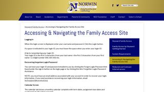 Accessing & Navigating the Family Access Site - Norwin School ...