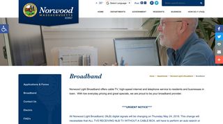 Norwood Light Broadband offers cable TV, high speed internet and ...
