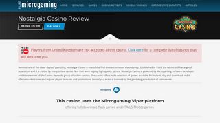 Nostalgia Casino Review | Deposit $1 and Receive $20 Free Bonus