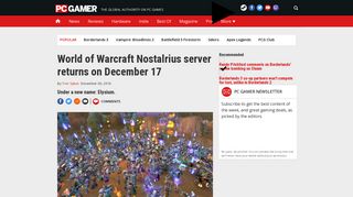 World of Warcraft Nostalrius server returns on December 17 | PC Gamer