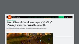 After Blizzard shutdown, legacy World of Warcraft server returns this ...